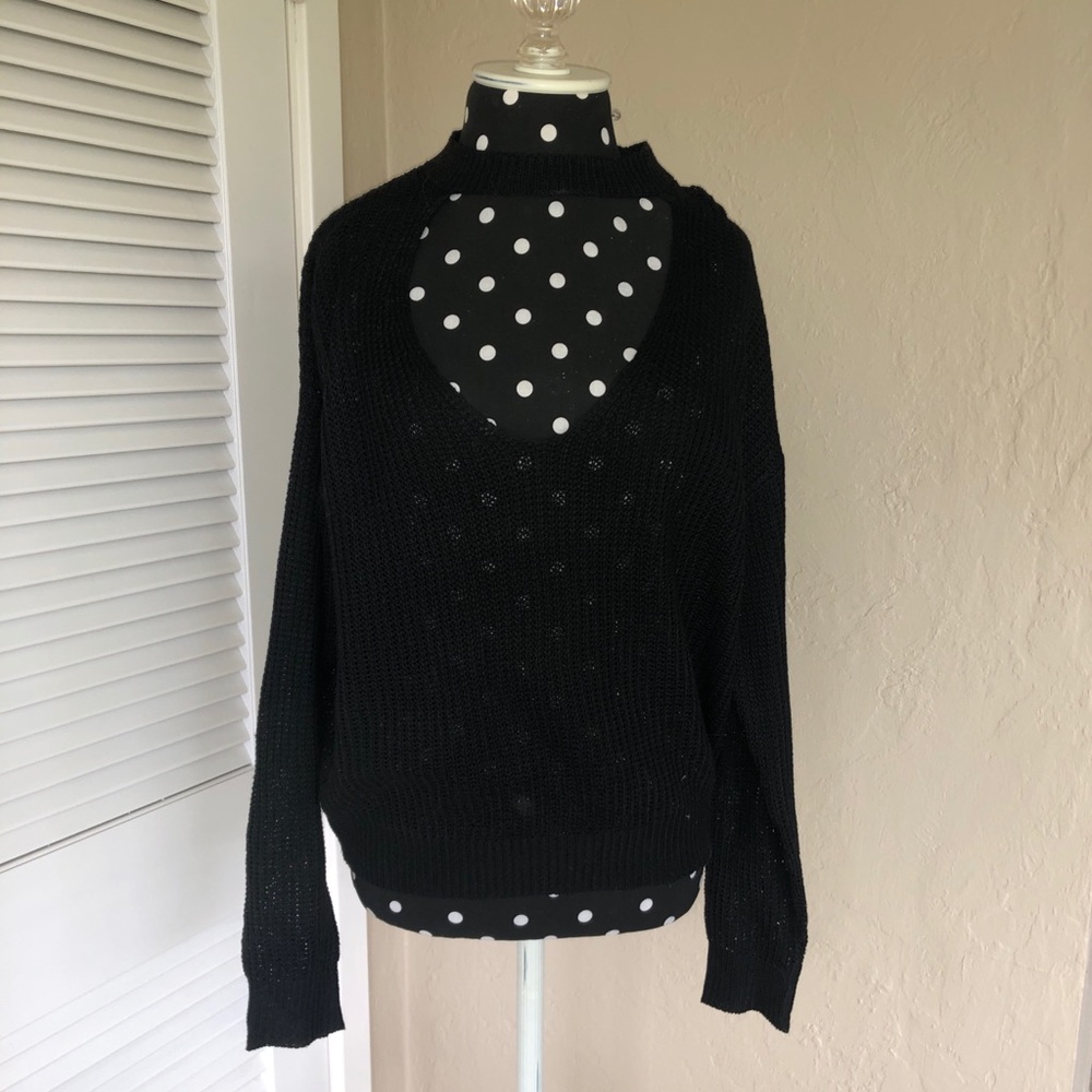 Choker neckline black pacsun sweater